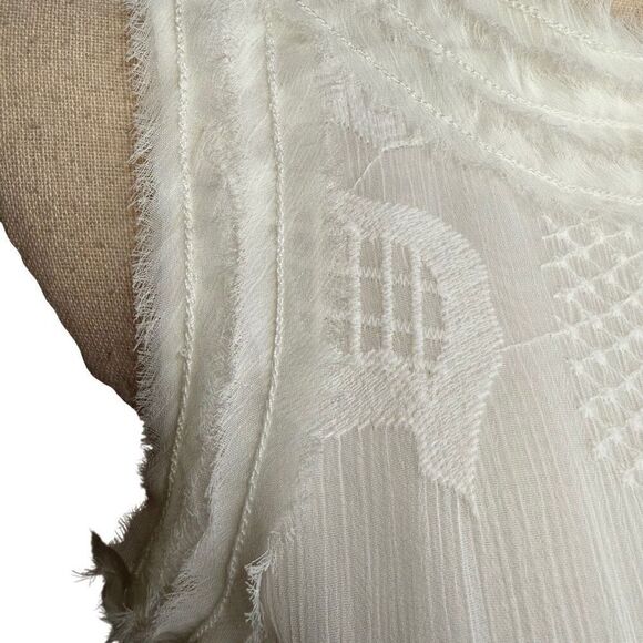 M.S.S.P White Embroidered Sleeveless Sheath Dress Sz M LWD, Wedding, Party - Picture 4 of 16